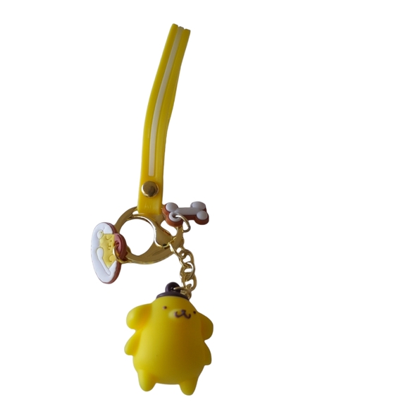 Accessories - Sanrio Pompompurin 3D Figure Wristlet Keychain Bag Charm Yellow Kawaii Keyring